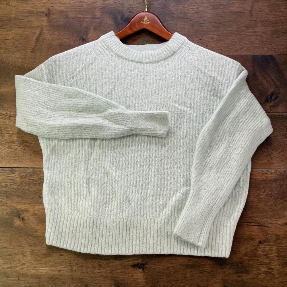 Everlane Alpaca Crew Neck Sweater Light Jade Green Mint Size M Alpaca Wool